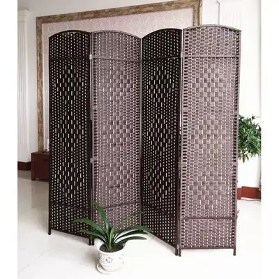 4 panels room divider -handcrafted plant fibers , View more