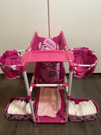Doll Crib, high chair/table and changing station