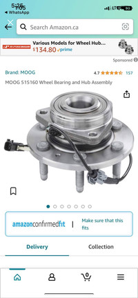 MOOG 515160 Wheel Bearing and Hub Assembly