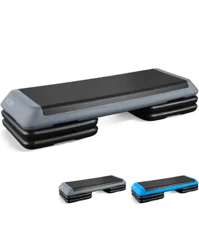 Grey 43'' Adjustable Fitness Aerobic Stepper with 4 Risers, View more