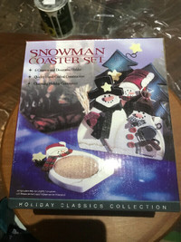 Christmas gift new snowman coaster set