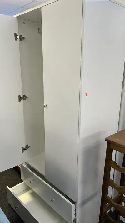 Modern Wardrobe Closet Armoire with 2 Drawers and Hanging Rod, View more