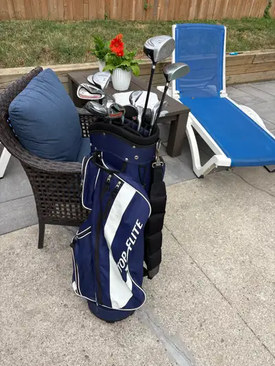 full set of men’s right handed golf clubs and bag , View more