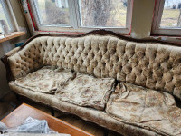 Antique Couch with carved wood detail