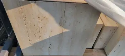 Very Large Travertine counter tops and drawers removed from Industrail kitchen + offices. Lots avail...