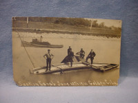 RPPC - Sunk In Canal June 13th Golden City Postcard