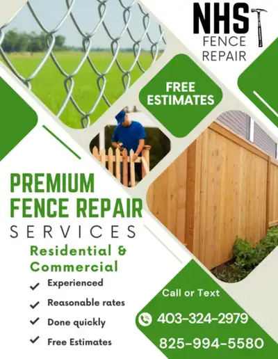 Specializing in chain link and wooden fences repairs, I offer free phone estimates and reasonable ra...