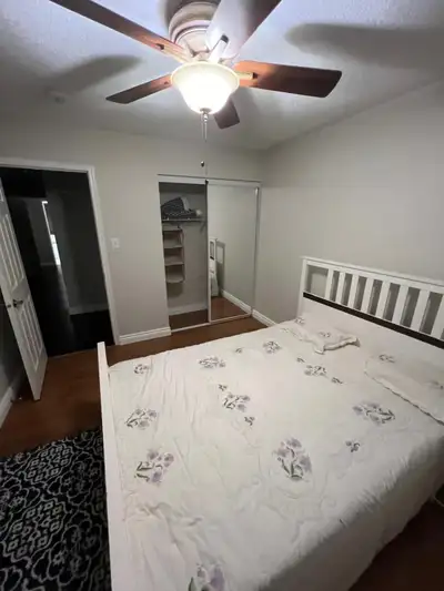 Quiet and clean furnished room on bus route/ private parking with private washroom.internet utilitie...