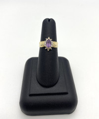 14K Yellow Gold 3.05GM Purple Stone Ring $195