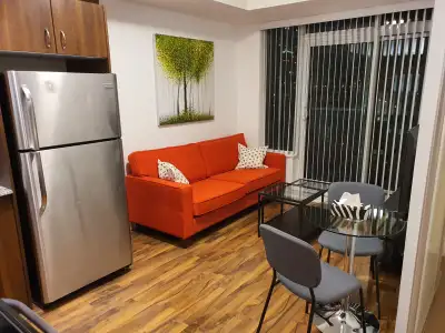 Available now. Furnished With Fully Equipped Kitchen,485 sq ft 1 Bedroom Apartment in Liberty Villag...