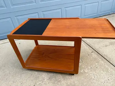 Mid century teak cart, View more