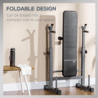 Adjustable Weight Bench, Foldable Bench Press with Barbell Rack 