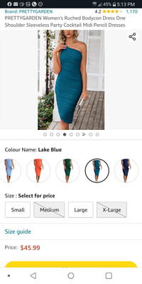 NEW!   One Shoulder Sleeveless Party Cocktail Pencil Dress