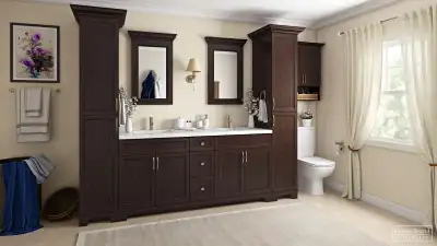 LINEN CABINET PORCELAIN TILES LED MIRROR ONE PIECE TOILET FAUCET, View more