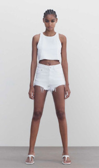 Zara hight waisted white jeans