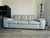 Beautiful Beige Leather Couch for sale