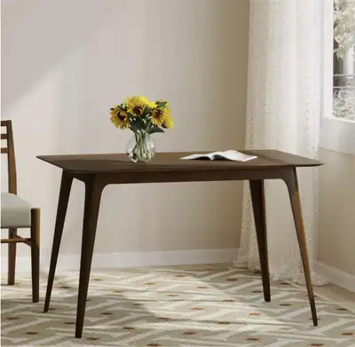 Gideon Natural Walnut Dining Table, 29.50 in. deep x 47.20 in., View more