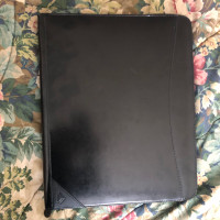 Black leather binder 14x11”