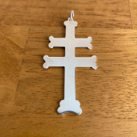 Vintage “Cross of Lorraine” Sterling Silver Pendant