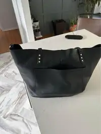 Black Leather Rebecca Minkoff Tote Bag (can be used as a diaper 
