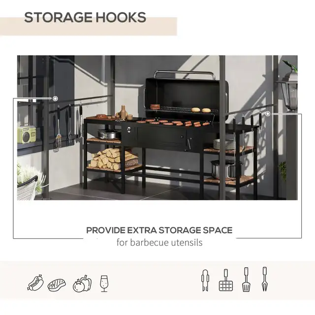 7' x 5' BBQ Grill Gazebo Tent, Garden Grill Canopy with Steel Fr in BBQs & Outdoor Cooking in Markham / York Region - Image 6