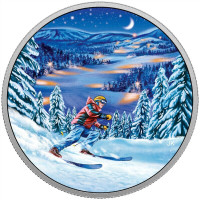RCM 2017 $15 Great Canadian Outdoors Night Skiing Silver Coin
