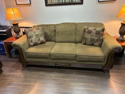 2 pieces sofa, one three seat and one love seat. Good condition with cushion set. Interested, please...