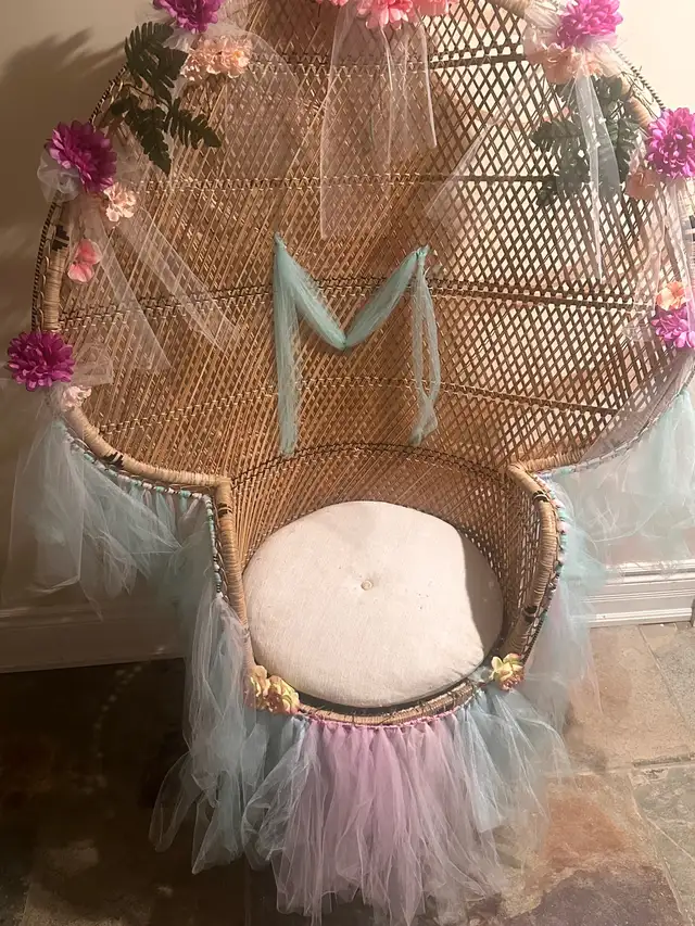 beautiful huge peacock rattan chair