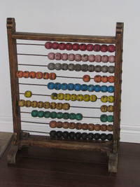 ABACUS. ...Old- HOME SCHOOLING TOOL..antique..see 4 photos