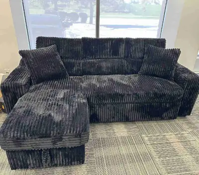 L-shaped Corduroy Sectional Sofa Bed Brand new, View more