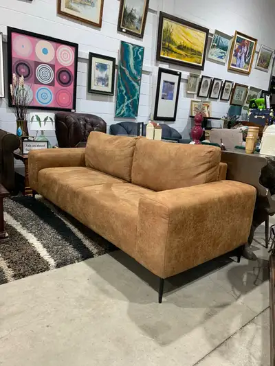Faux Light Brown Leather Sofa, View more