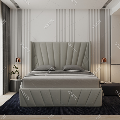 Selling Upholstered High Headboard Queen Size Storage Bed - Under the bed storage king and queen siz...