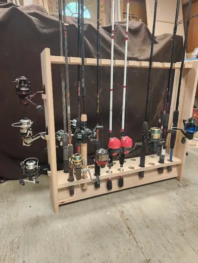 Double sided fishing rod rack/holder, View more