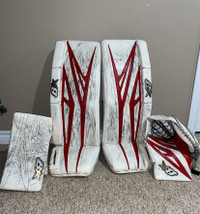 Goalie pads and gloves 