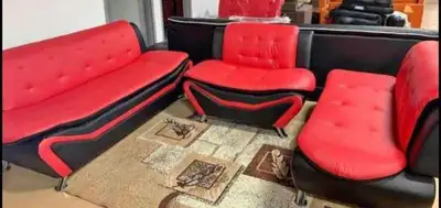 Red and Black Sofa Set, View more