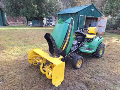 2010 JD X500 with 48" mower deck and 44" 2-stage snowblower. Snowblower basically rebuilt 2 years ag...
