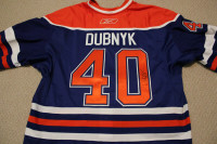 Game-Worn Autographed Oilers Devan Dubnyk Rookie Year Jersey