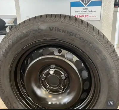 Winter tires very low use and km 205 60R 16 ( 5x112 bore 57.1) off Volkswagen Jetta 215 55R 17 (5 11...