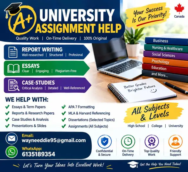A+ University Assignment Help/Report Writing/Case-Studies/Essay