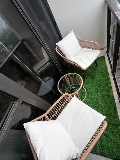 3-Piece Outdoor Rattan Patio Furniture Set, with Coffee Table an, View more