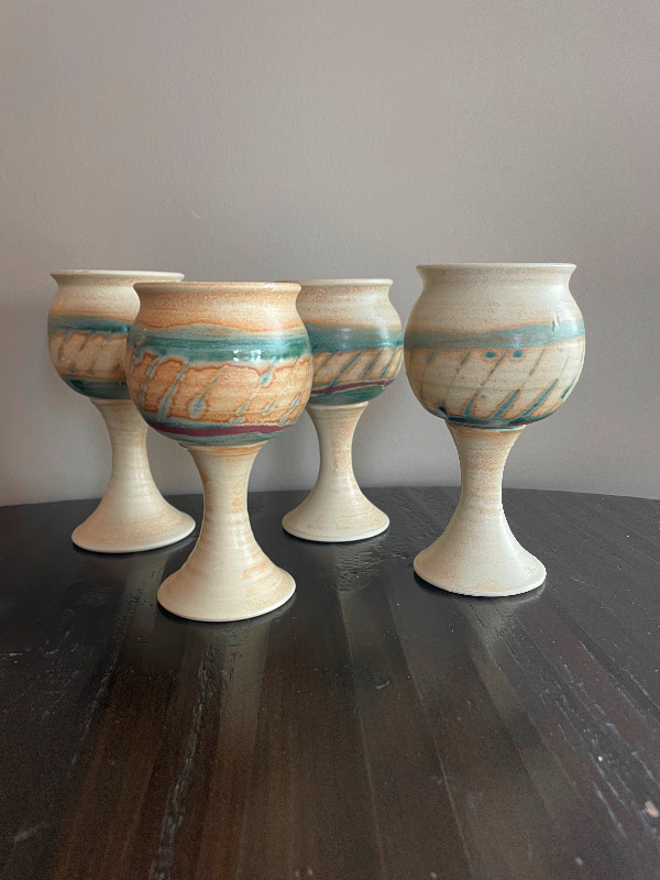 Pottery wine goblets for sale  