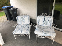 Rod Iron Patio chairs - Set of 2 with cushions