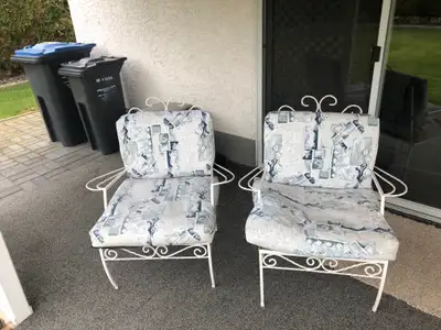 Rod Iron Patio chairs - Set of 2 with cushions, View more