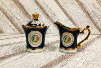 Vintage THUN Karlovarsky Porcelain Sugar Bowl and Creamer set