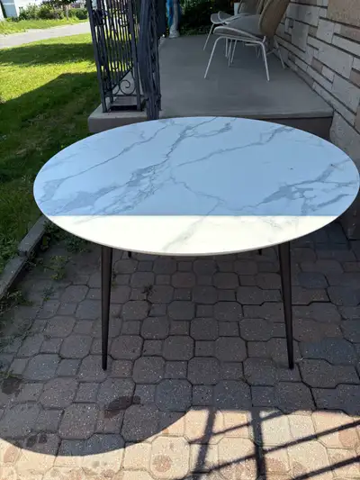 Round Marble Look Dining Table, View more