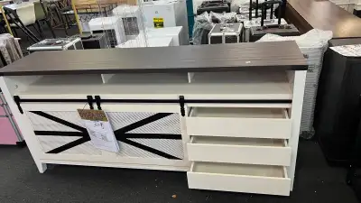 VFK series: Luxury beautiful 70" farmhouse TV stand for 75" TV, View more