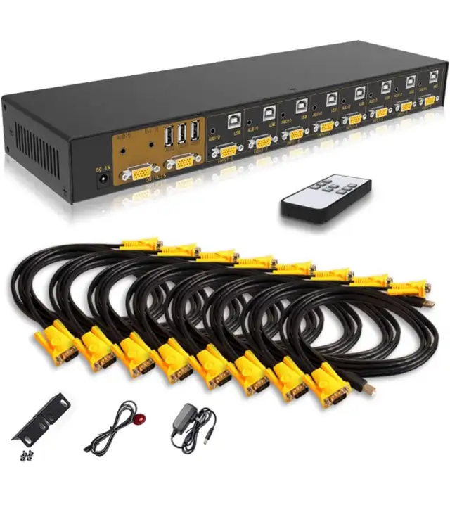Switch 8 Port in 2 Out Switcher 8x2 Supports Wireless Keyboard  in Networking in Kitchener / Waterloo - Image 2