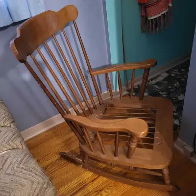 Vintage Maple finish wooden rocking chair, View more