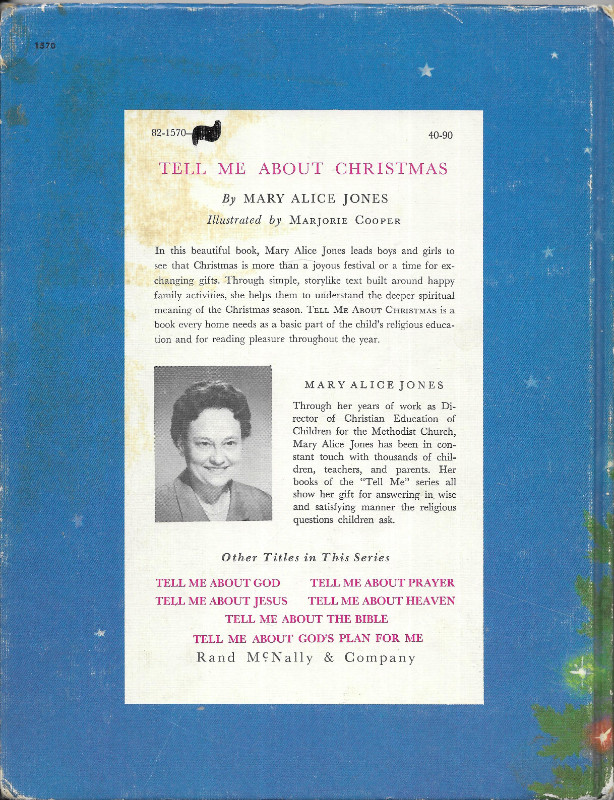 TELL ME ABOUT CHRISTMAS by Mary Alice Jones  1967 Hcvr in Children & Young Adult in Ottawa - Image 2