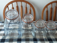 5 piece Clear Glass Canister Set